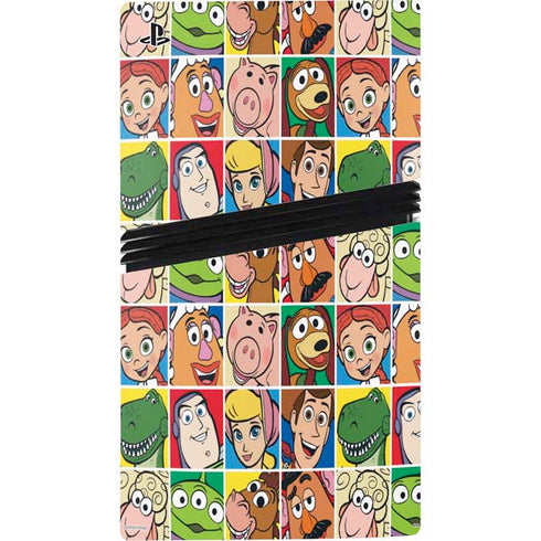 Disney Toy Story Characters Collage faces PS5 Pro Console Skin
